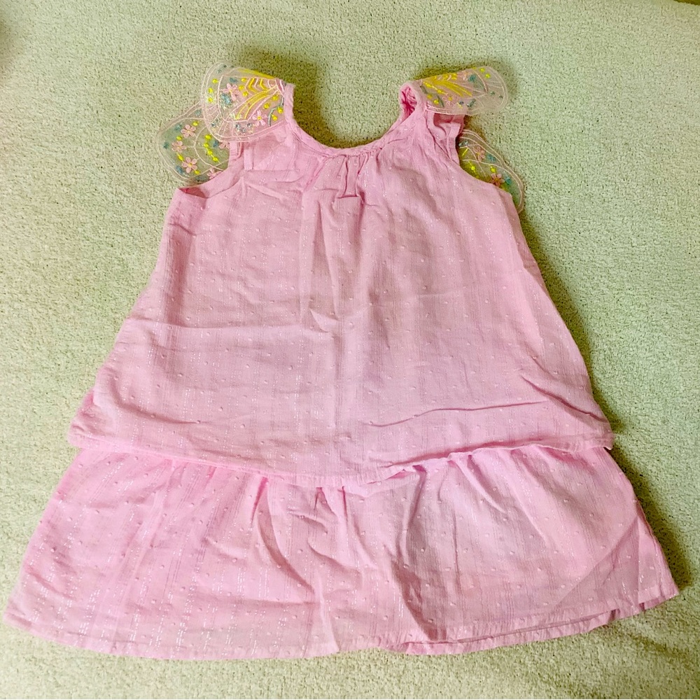 Easter 🐣 Forever Me Toddler Girl Butterfly Wing Linen Dress - Picture 2 of 8